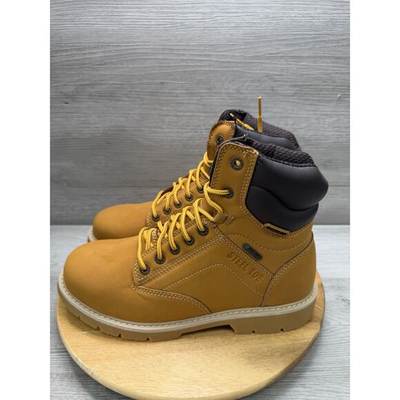 New Hi-Tec X-T Steel Toe Work Boots Mens Tan Waterproof Slip Resistant Size 8.5 main image 9